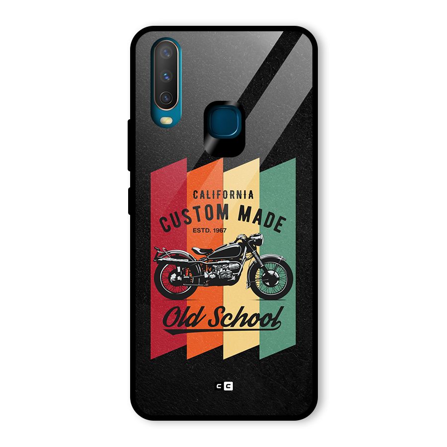 Old School Bike Glass Back Case for Vivo U10
