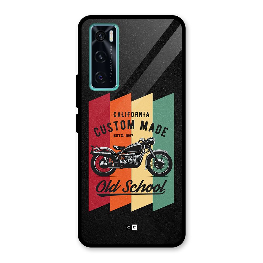 Old School Bike Glass Back Case for Vivo V20 SE