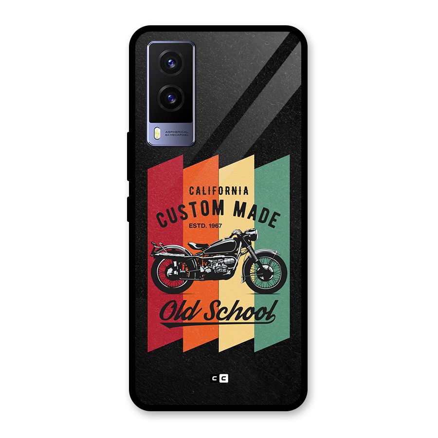Old School Bike Glass Back Case for Vivo V21e 5G