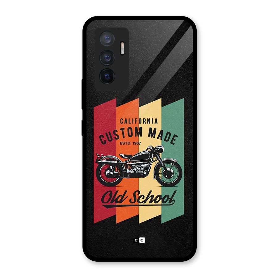 Old School Bike Glass Back Case for Vivo V23e
