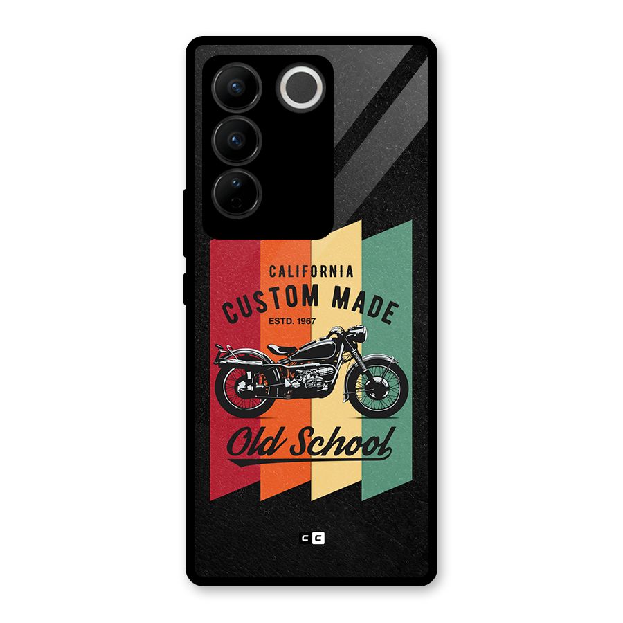Old School Bike Glass Back Case for Vivo V27