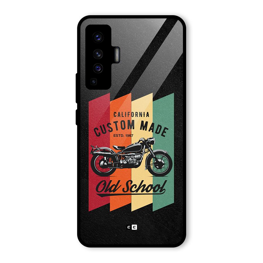 Old School Bike Glass Back Case for Vivo X50