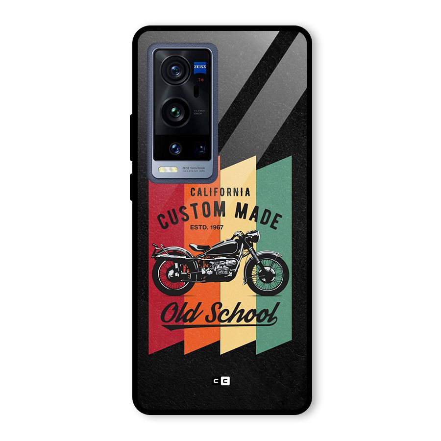 Old School Bike Glass Back Case for Vivo X60 Pro Plus