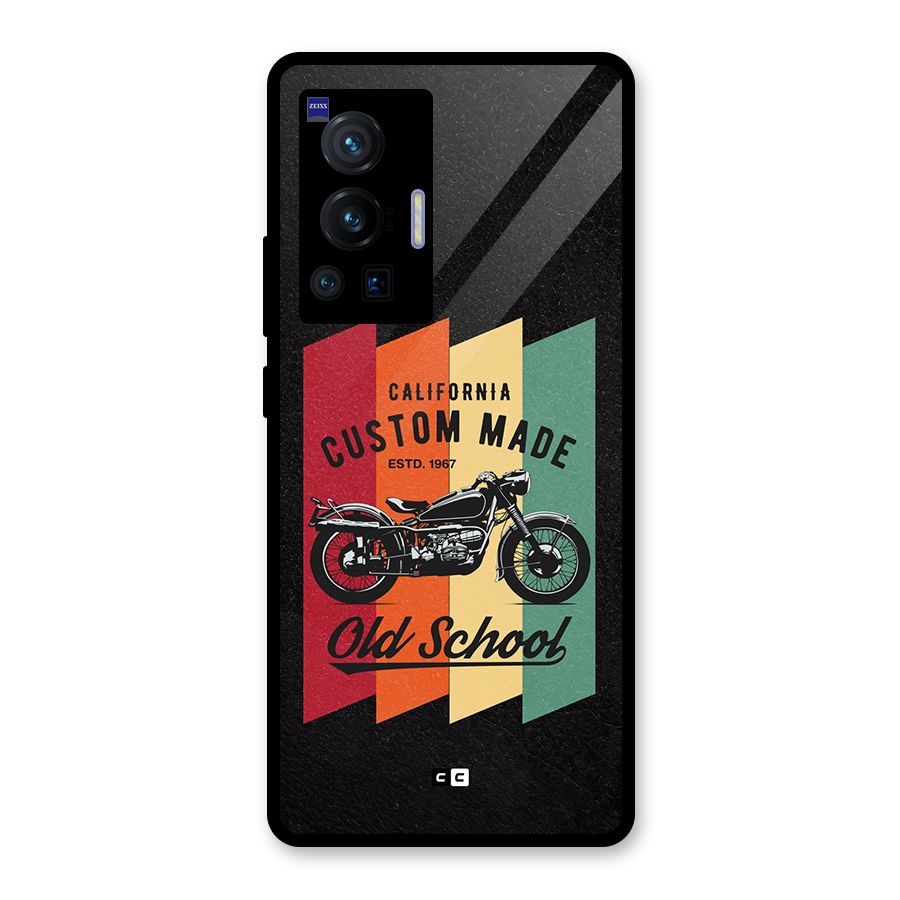 Old School Bike Glass Back Case for Vivo X70 Pro