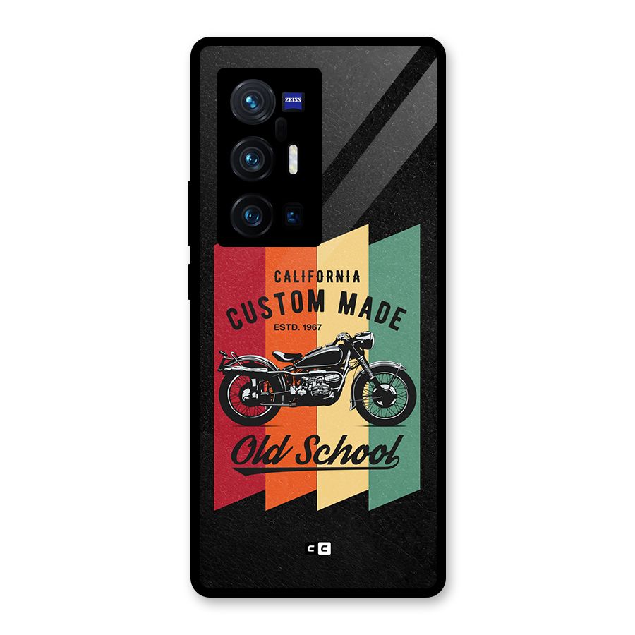 Old School Bike Glass Back Case for Vivo X70 Pro Plus