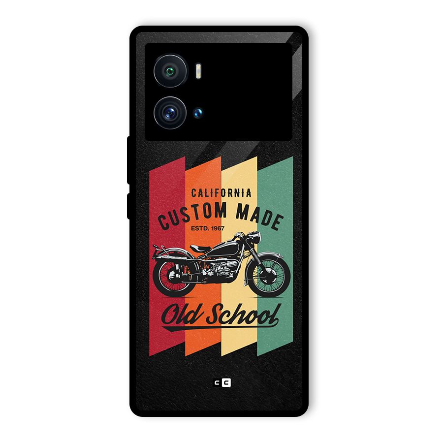 Old School Bike Glass Back Case for Vivo iQOO 9 Pro
