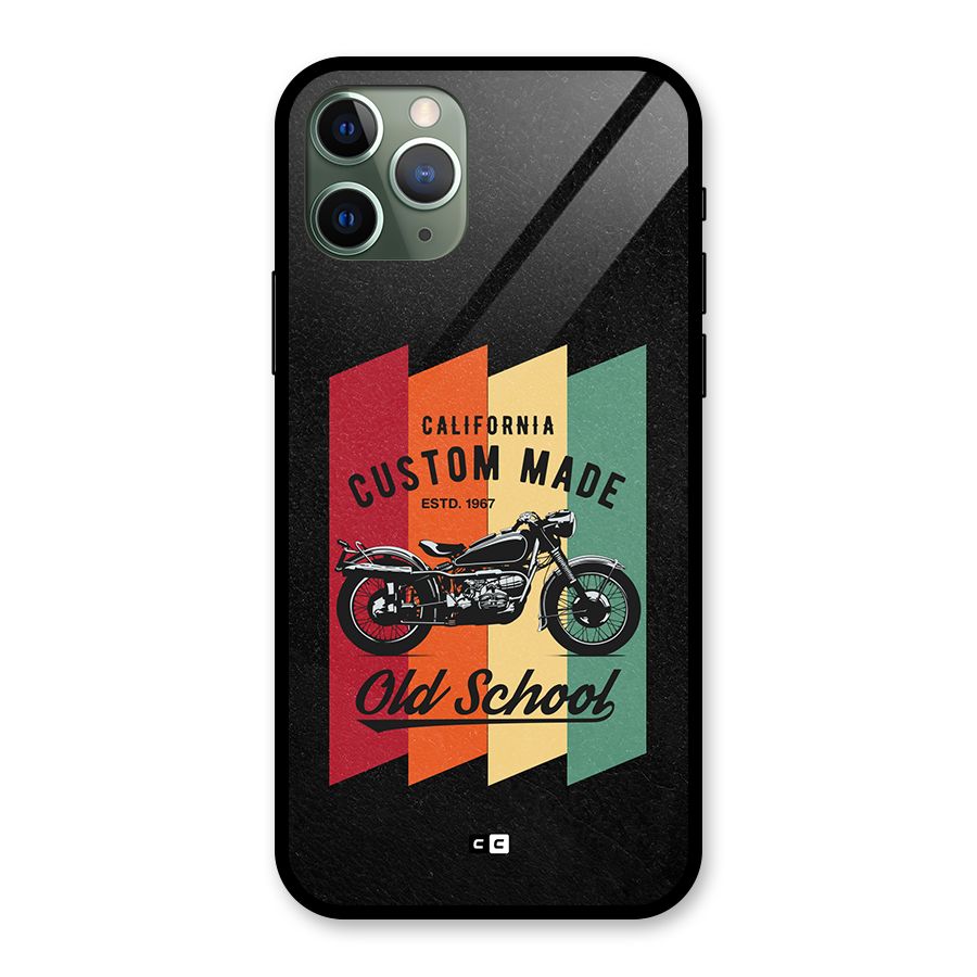 Old School Bike Glass Back Case for iPhone 11 Pro