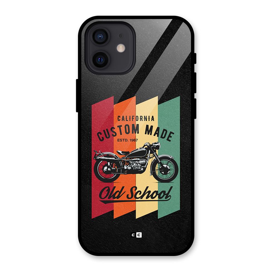 Old School Bike Glass Back Case for iPhone 12