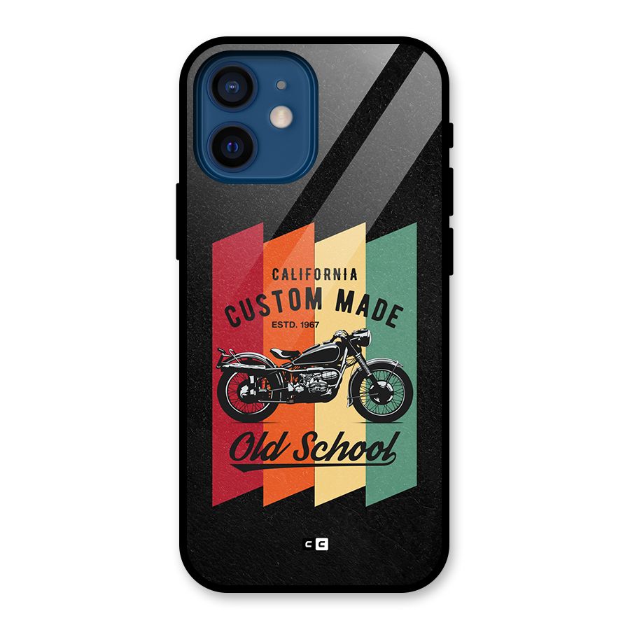 Old School Bike Glass Back Case for iPhone 12 Mini