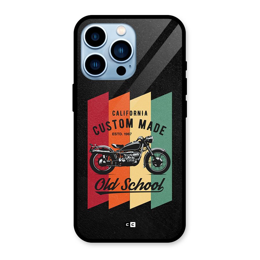 Old School Bike Glass Back Case for iPhone 13 Pro