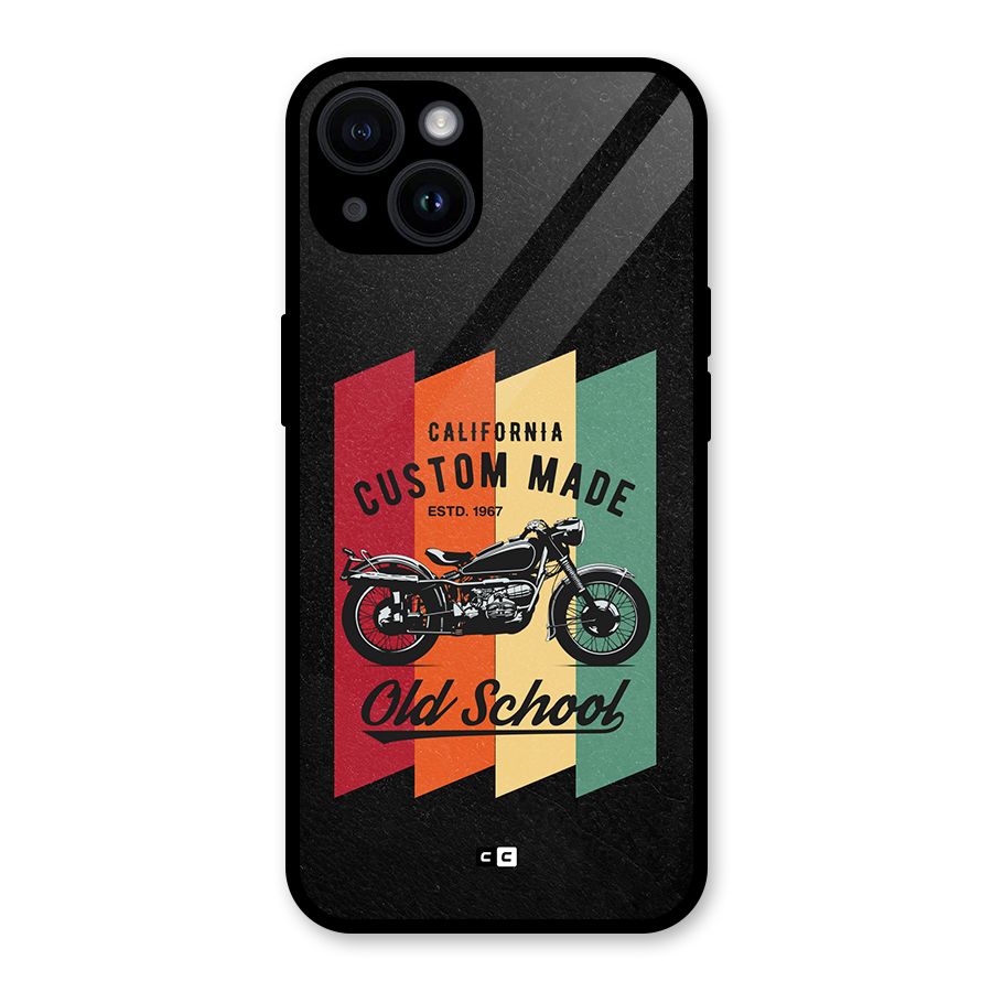 Old School Bike Glass Back Case for iPhone 14