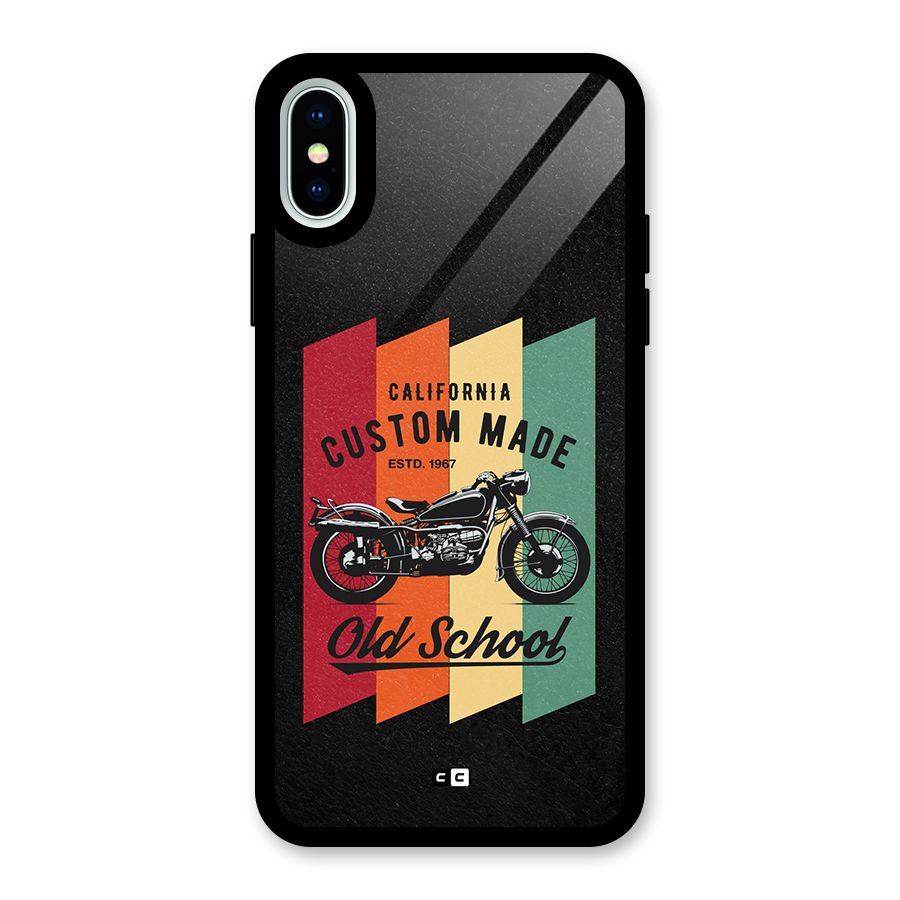 Old School Bike Glass Back Case for iPhone XS