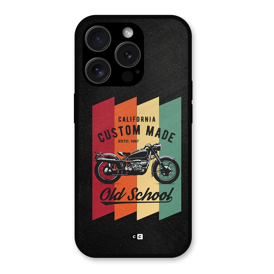 Old School Bike Metal Back Case for iPhone 15 Pro