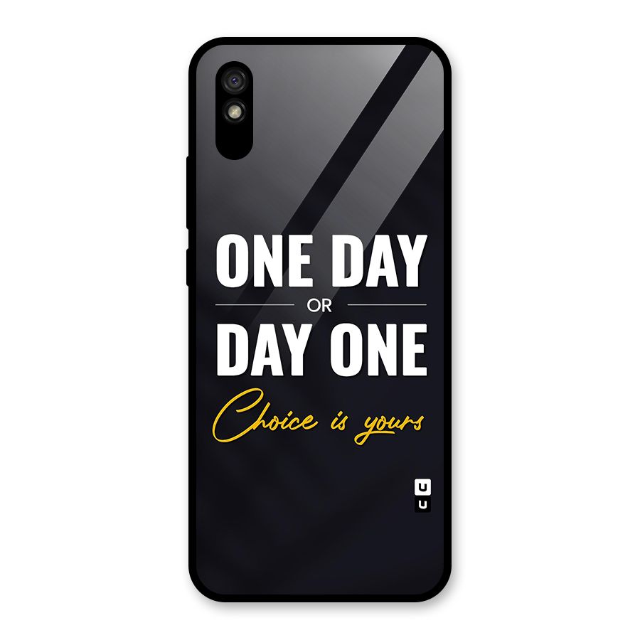One Day or Day One Glass Back Case for Redmi 9A