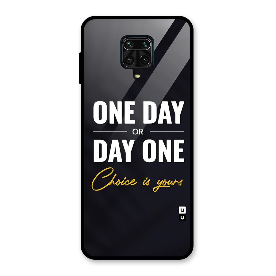 One Day or Day One Glass Back Case for Redmi Note 9 Pro