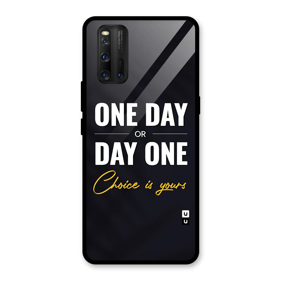 One Day or Day One Glass Back Case for Vivo iQOO 3