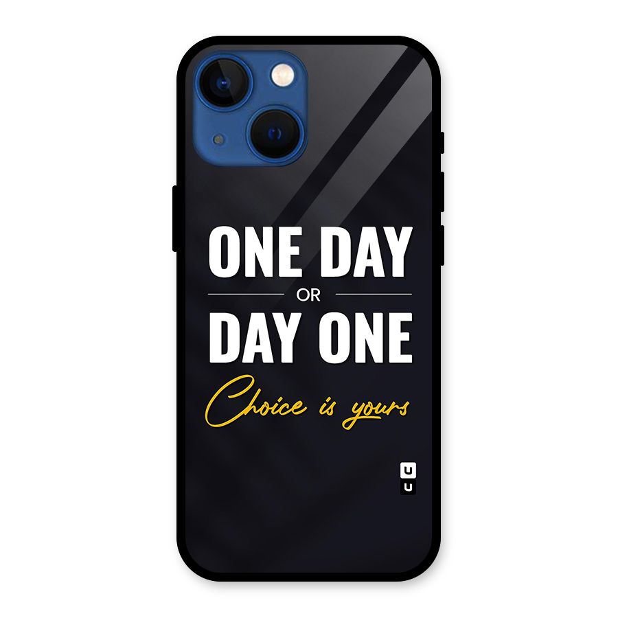 One Day or Day One Glass Back Case for iPhone 13 Mini