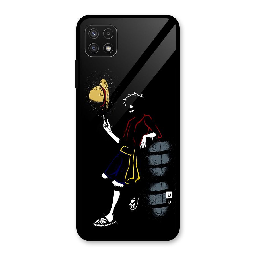 One Piece Luffy Style Glass Back Case for Galaxy A22 5G