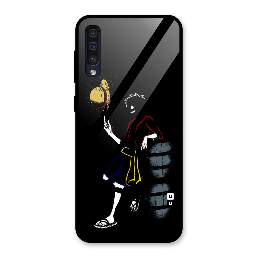 One Piece Luffy Style Glass Back Case for Galaxy A50