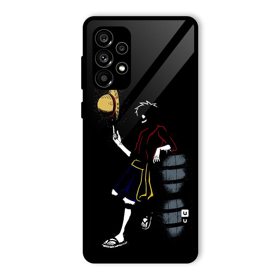 One Piece Luffy Style Glass Back Case for Galaxy A73 5G