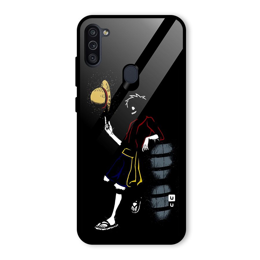 One Piece Luffy Style Glass Back Case for Galaxy M11