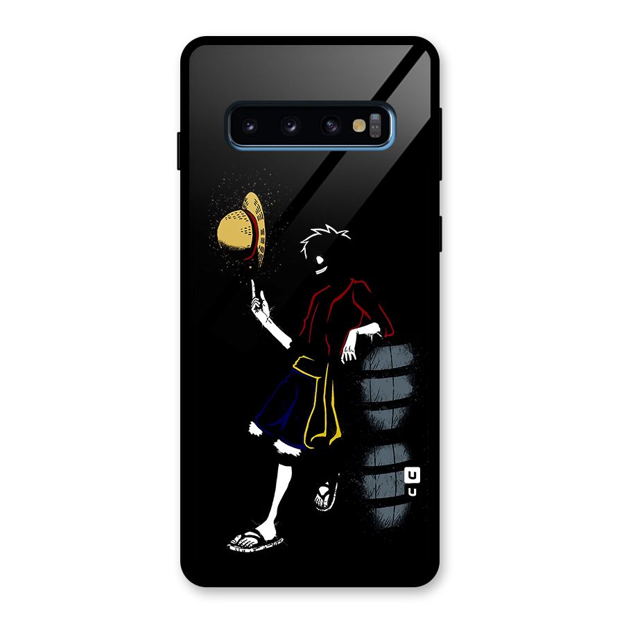 One Piece Luffy Style Glass Back Case for Galaxy S10