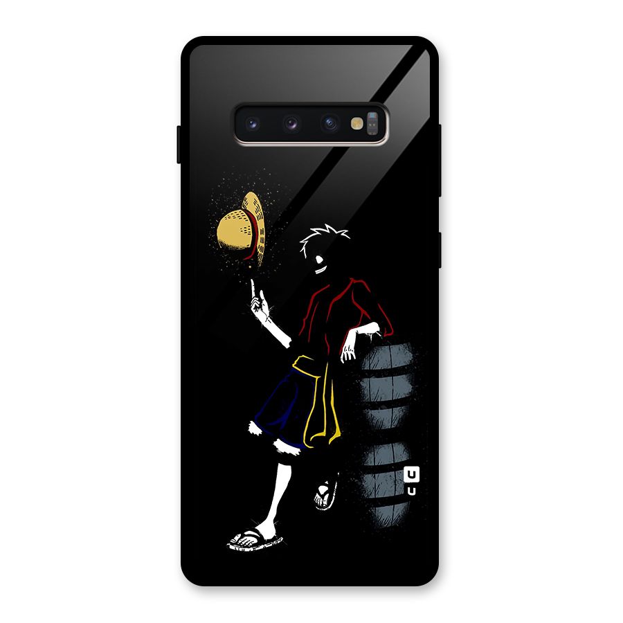 One Piece Luffy Style Glass Back Case for Galaxy S10 Plus