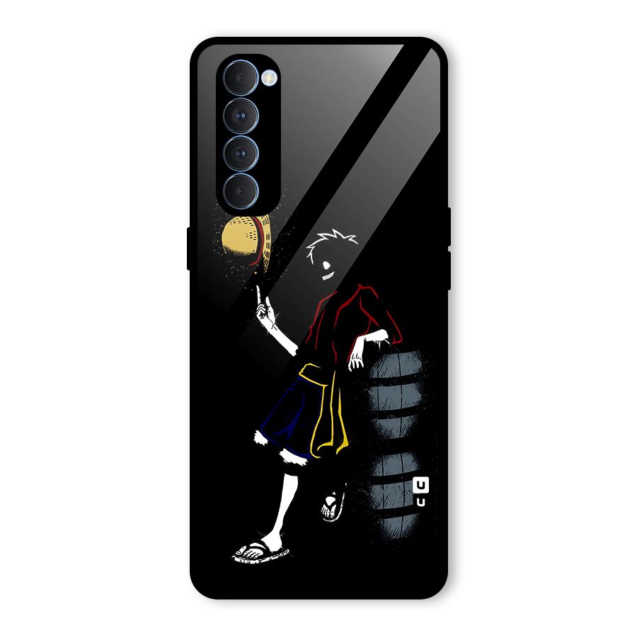 One Piece Luffy Style Glass Back Case for Oppo Reno4 Pro