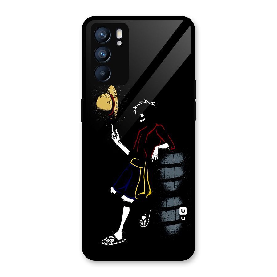 One Piece Luffy Style Glass Back Case for Oppo Reno6 5G