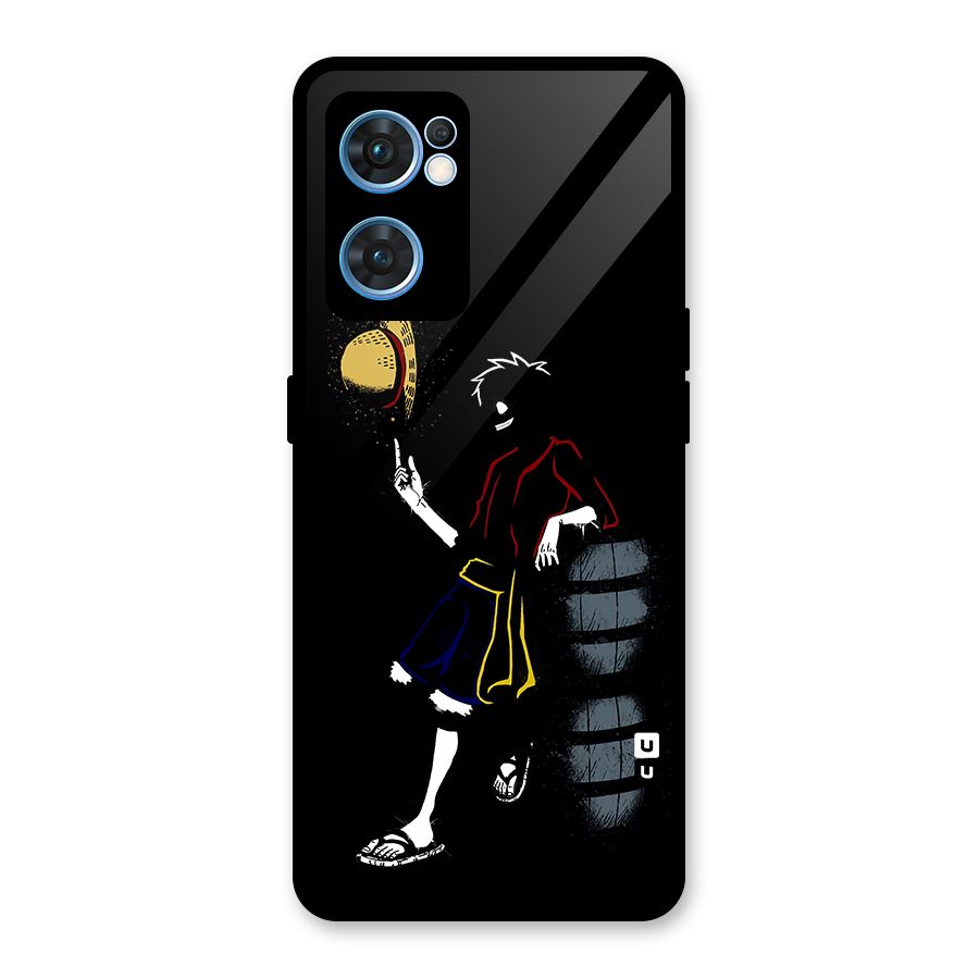 One Piece Luffy Style Glass Back Case for Oppo Reno7 5G