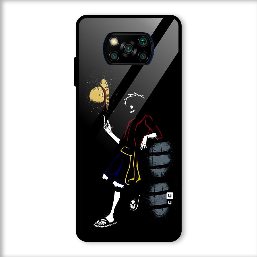 One Piece Luffy Style Glass Back Case for Poco X3