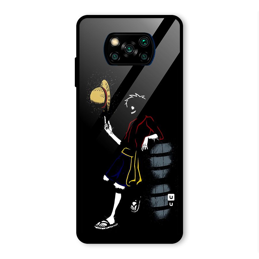 One Piece Luffy Style Glass Back Case for Poco X3 Pro