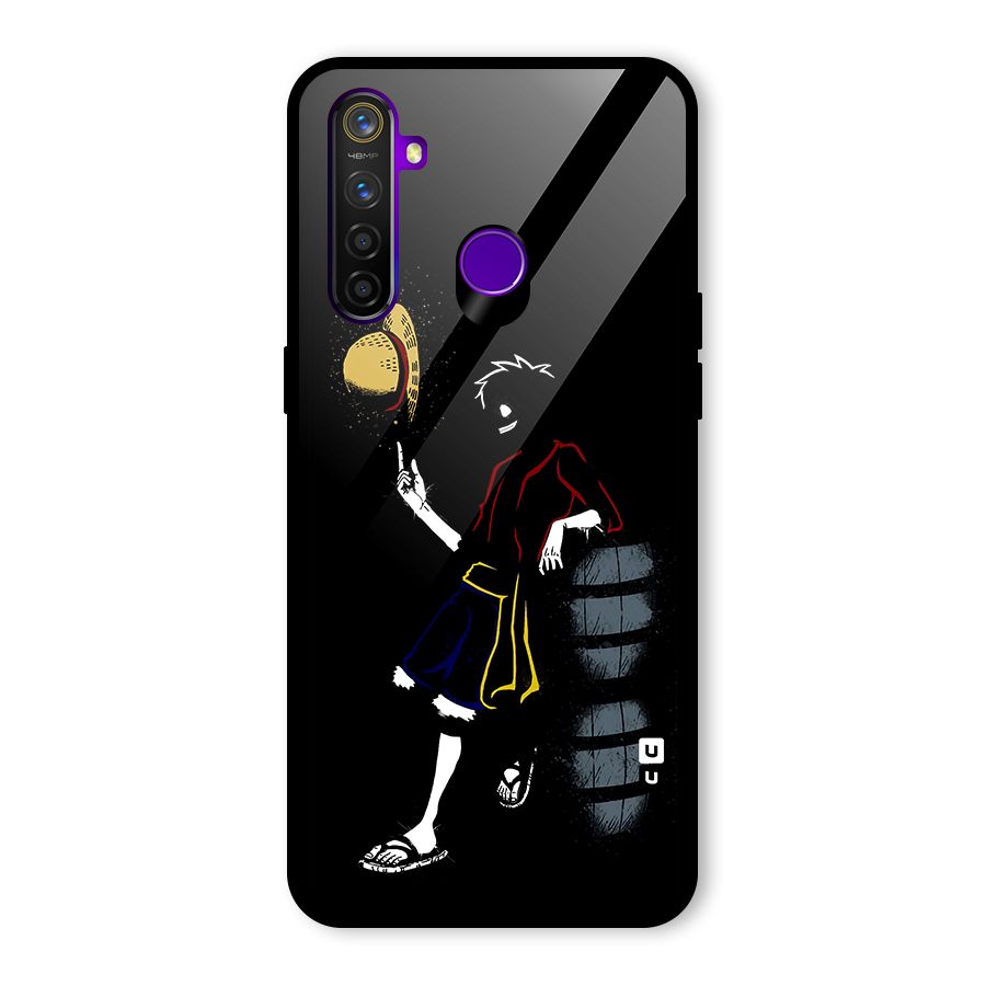 One Piece Luffy Style Glass Back Case for Realme 5 Pro