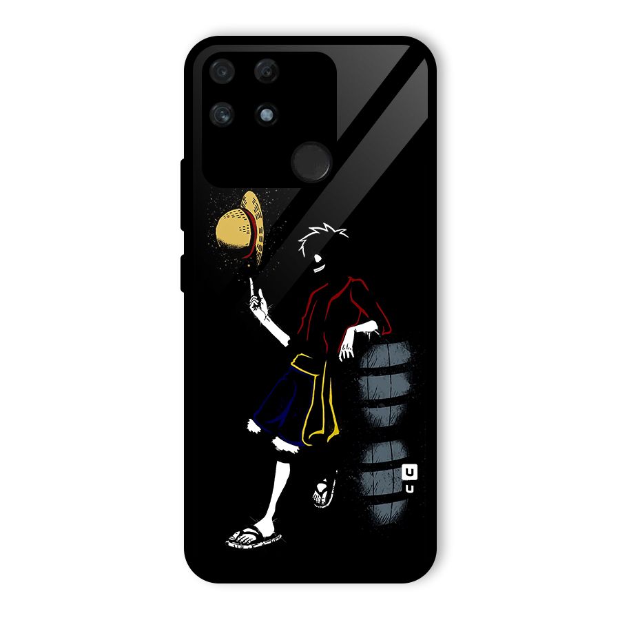 One Piece Luffy Style Glass Back Case for Realme Narzo 50A