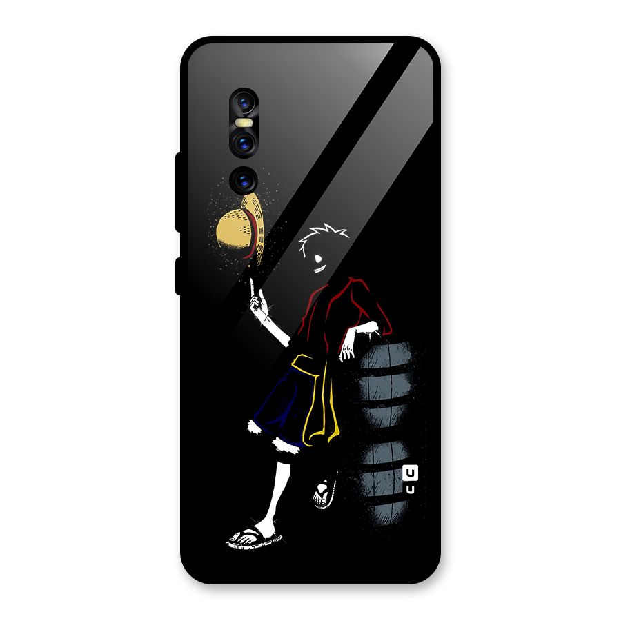 One Piece Luffy Style Glass Back Case for Vivo V15 Pro
