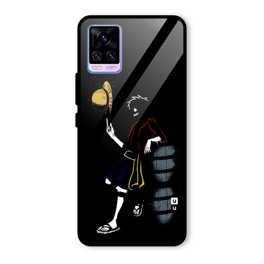 One Piece Luffy Style Glass Back Case for Vivo V20 Pro