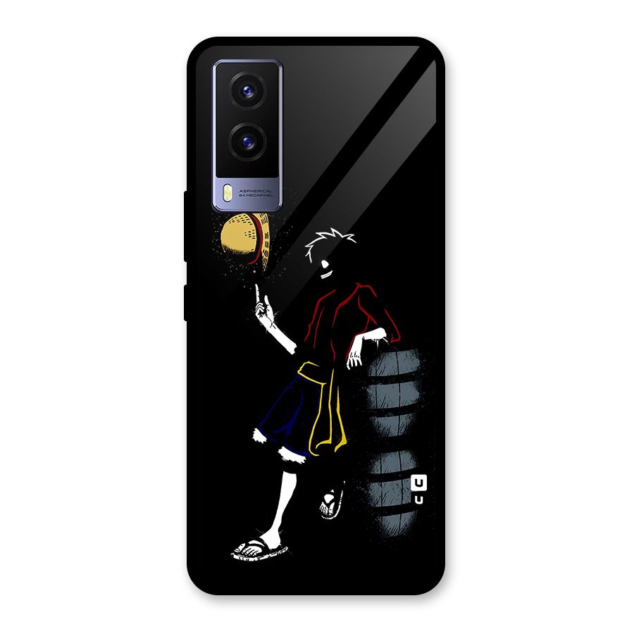 One Piece Luffy Style Glass Back Case for Vivo V21e 5G