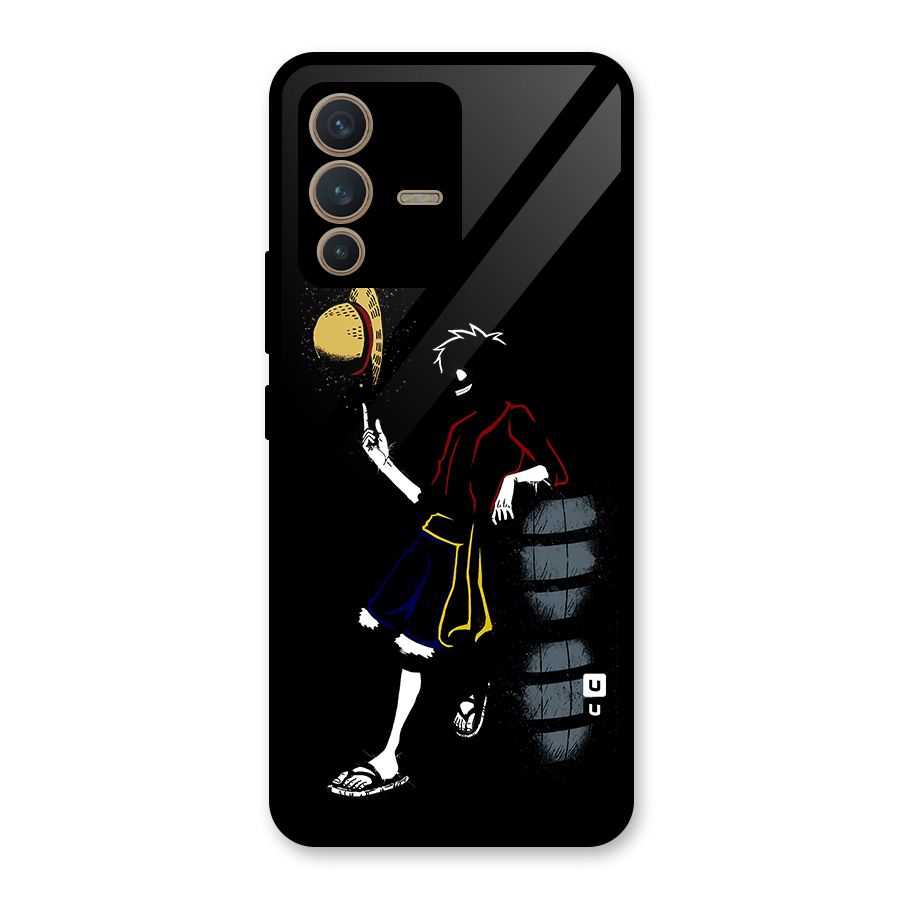 One Piece Luffy Style Glass Back Case for Vivo V23 5G