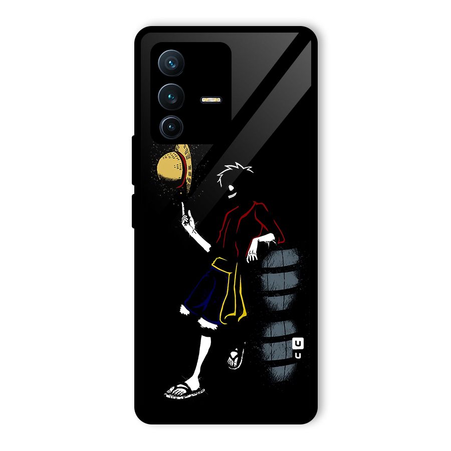 One Piece Luffy Style Glass Back Case for Vivo V23 Pro