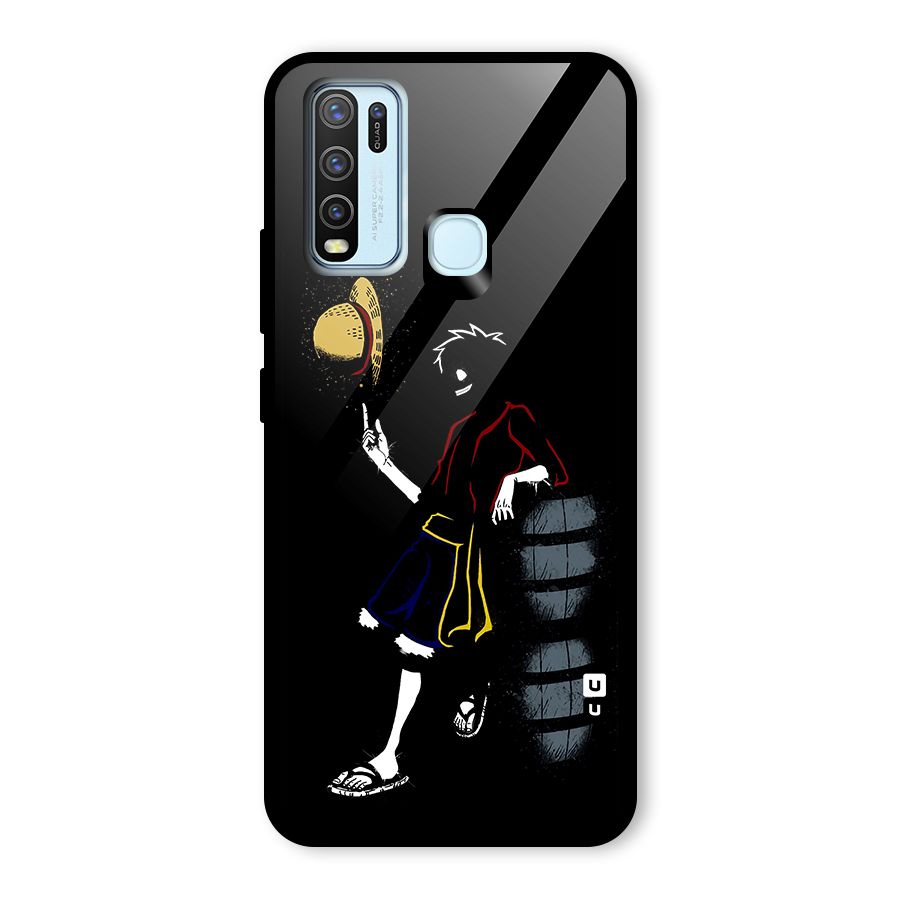 One Piece Luffy Style Glass Back Case for Vivo Y30