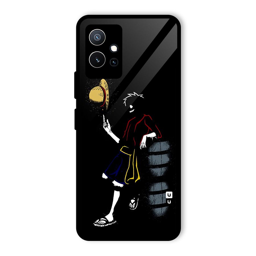 One Piece Luffy Style Glass Back Case for Vivo Y75 5G