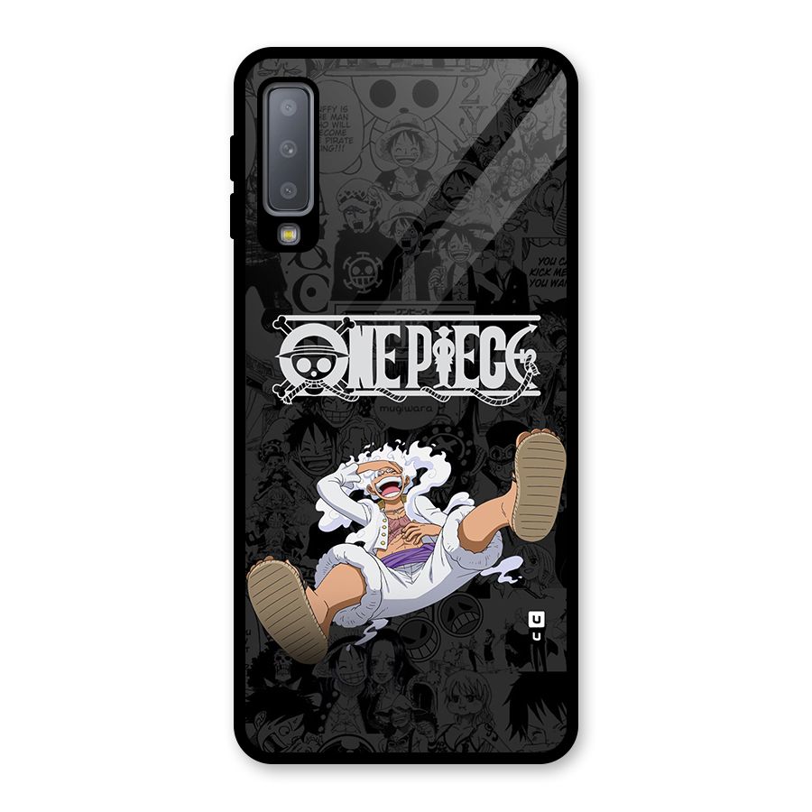 One Piece Manga Laughing Glass Back Case for Galaxy A7 (2018)