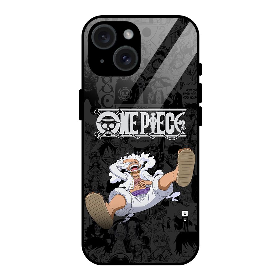 One Piece Manga Laughing Glass Back Case for iPhone 15
