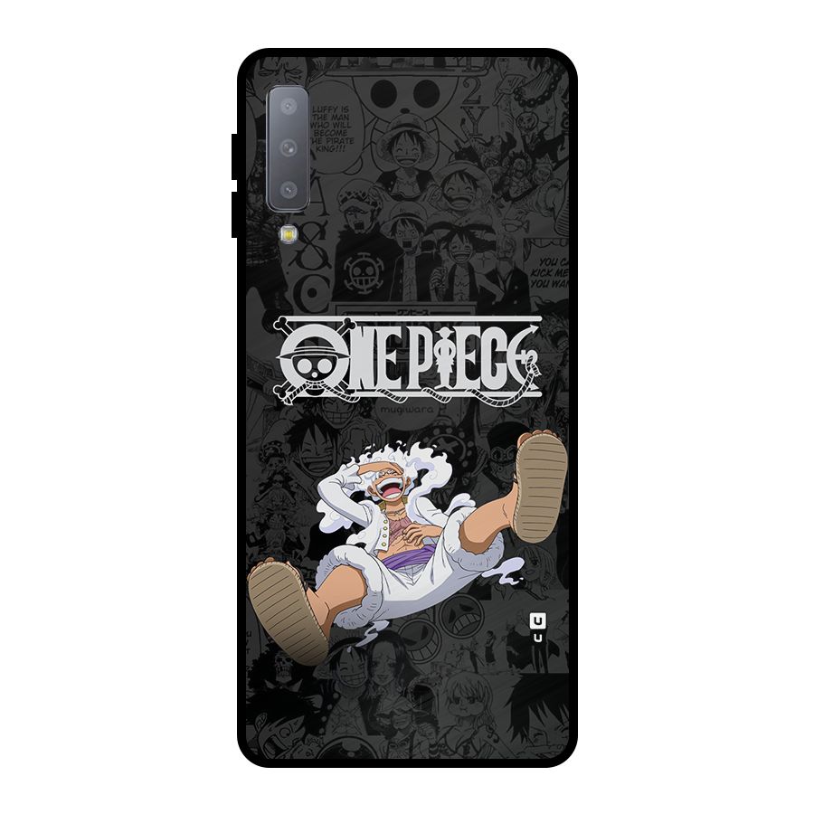 One Piece Manga Laughing Metal Back Case for Galaxy A7 (2018)