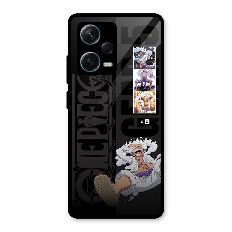 One Piece Monkey D LUffy Gear 5 Glass Back Case for Redmi Note 12 Pro Plus 5G