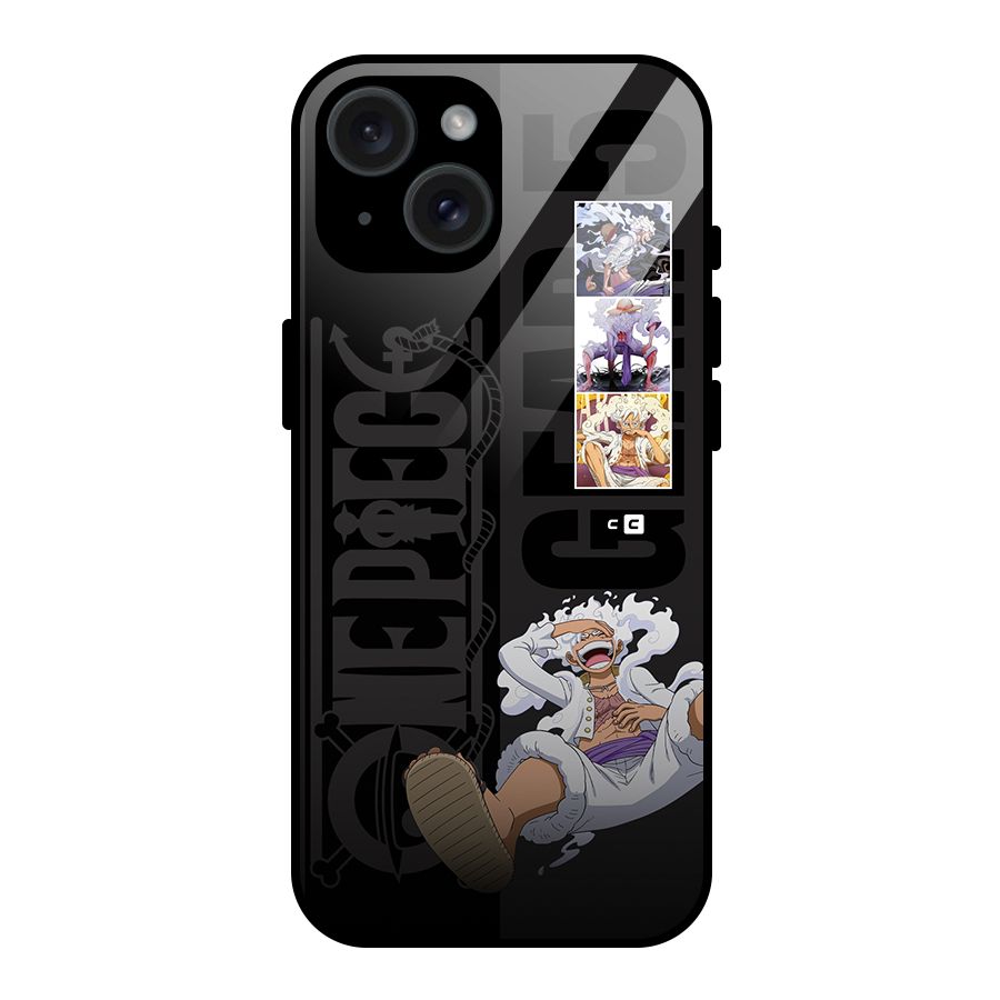 One Piece Monkey D LUffy Gear 5 Glass Back Case for iPhone 15