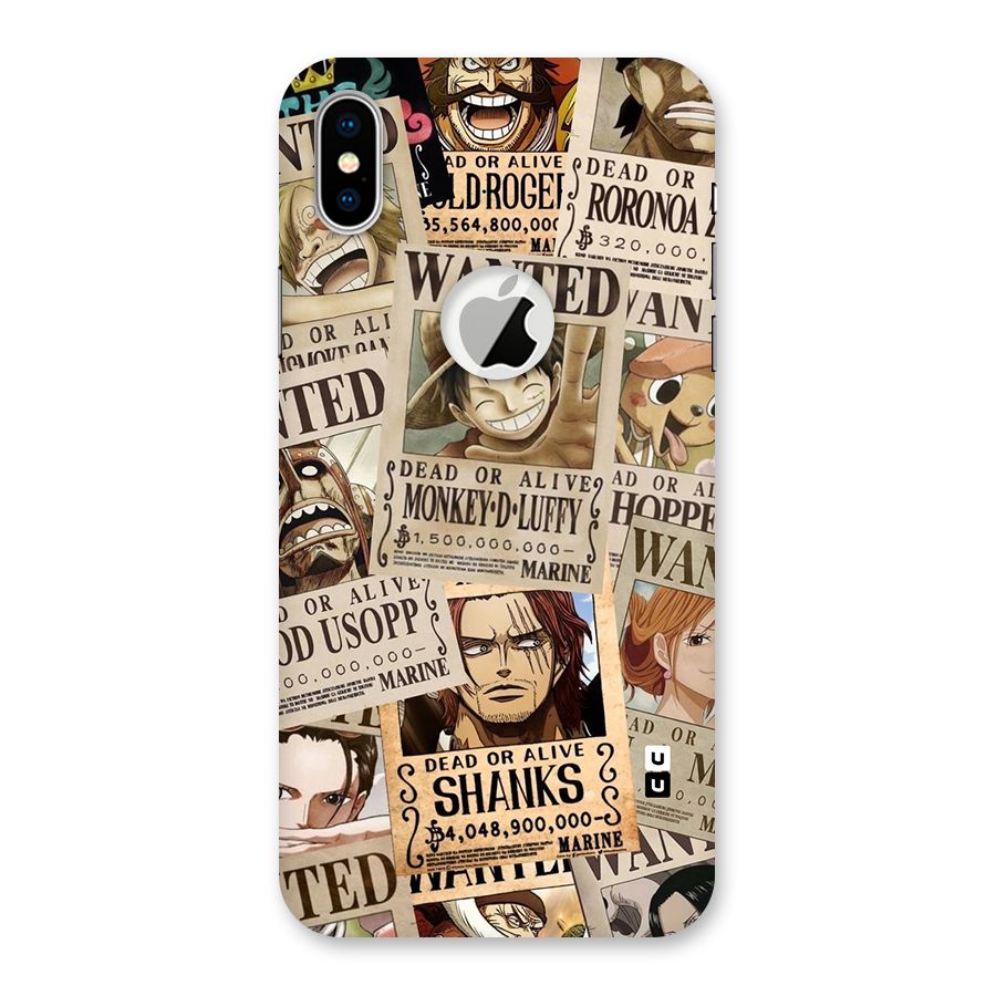 One Piece Most Wanted Back Case for iPhone X Logo Cut