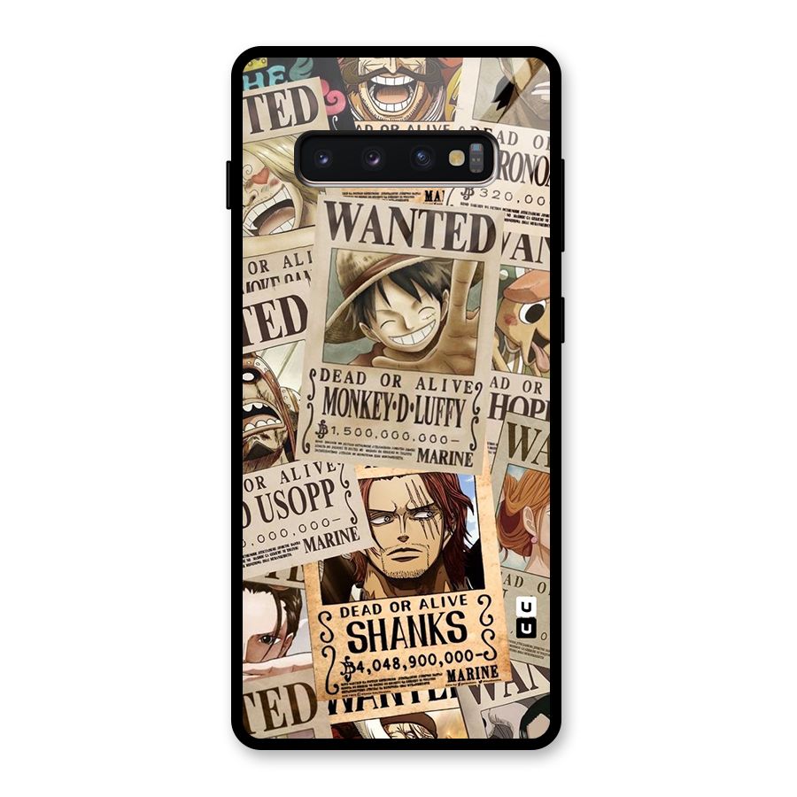 One Piece Most Wanted Glass Back Case for Galaxy S10 Plus