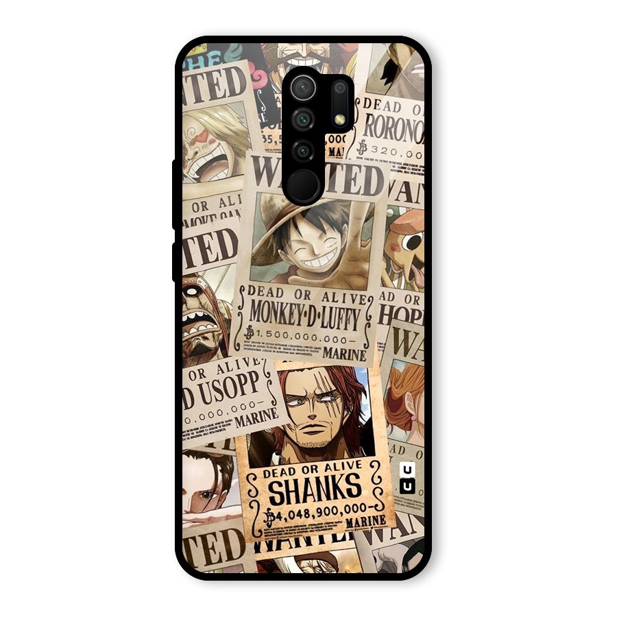 One Piece Most Wanted Glass Back Case for Redmi 9 Prime