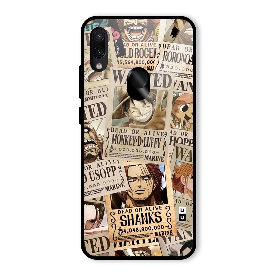 One Piece Most Wanted Glass Back Case for Redmi Note 7 Pro